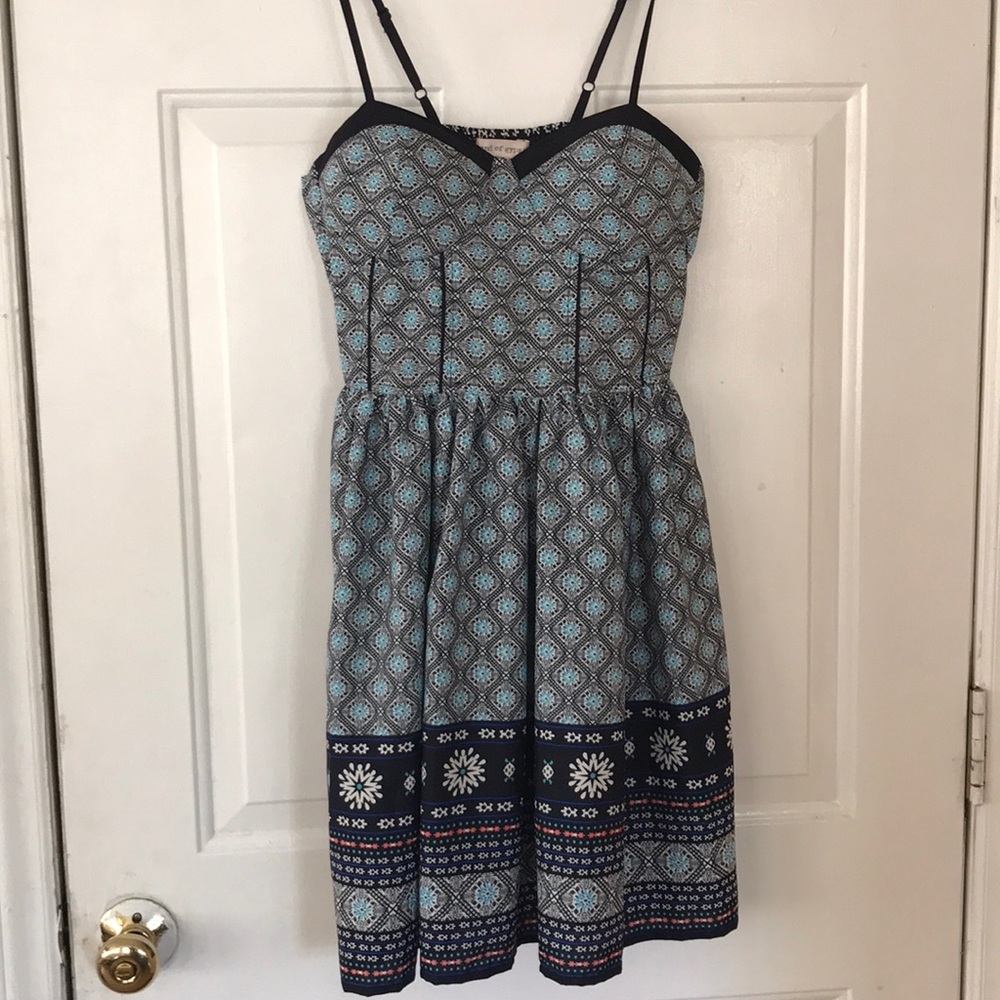 Band of Gypsies Blue and Navy Patterned Sundress